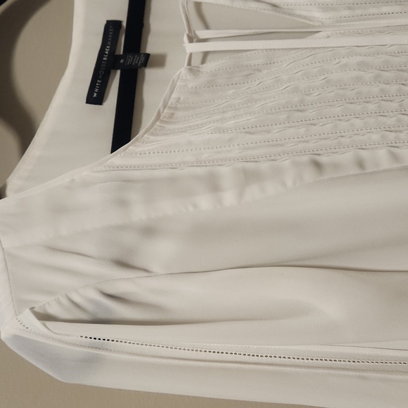 WHBM Lace-trim Boho Blouse, White, Size 8 - Picture 8 of 9